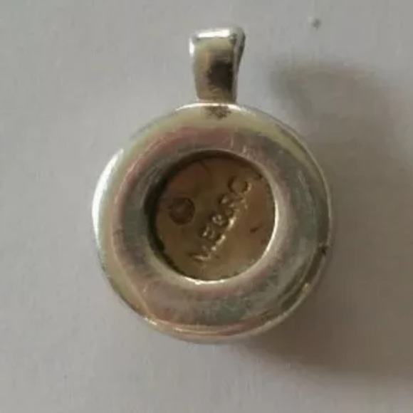 Me & Ro Lotus Flower Ruby Pendant 10K Yellow Gold Sterling Silver 925 - Picture 3 of 5